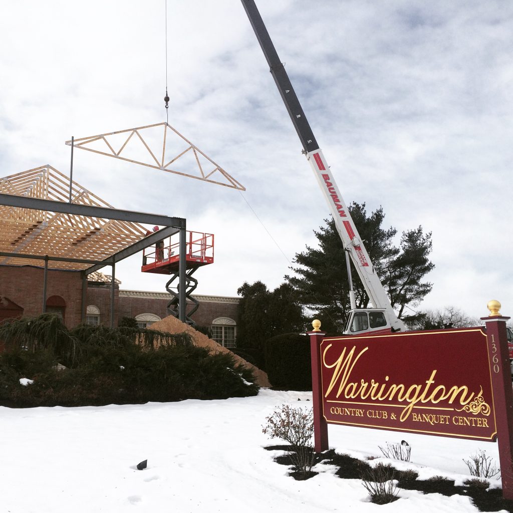 Trusses Being Set - Warrington Country Club