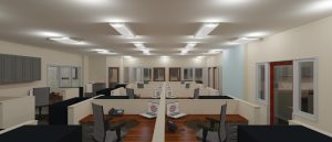 rendering of an office renovation