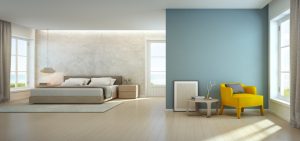 Sea view bedroom and living room in luxury beach house, Modern interior of vacation home - 9 common painting mistakes made when you paint your space