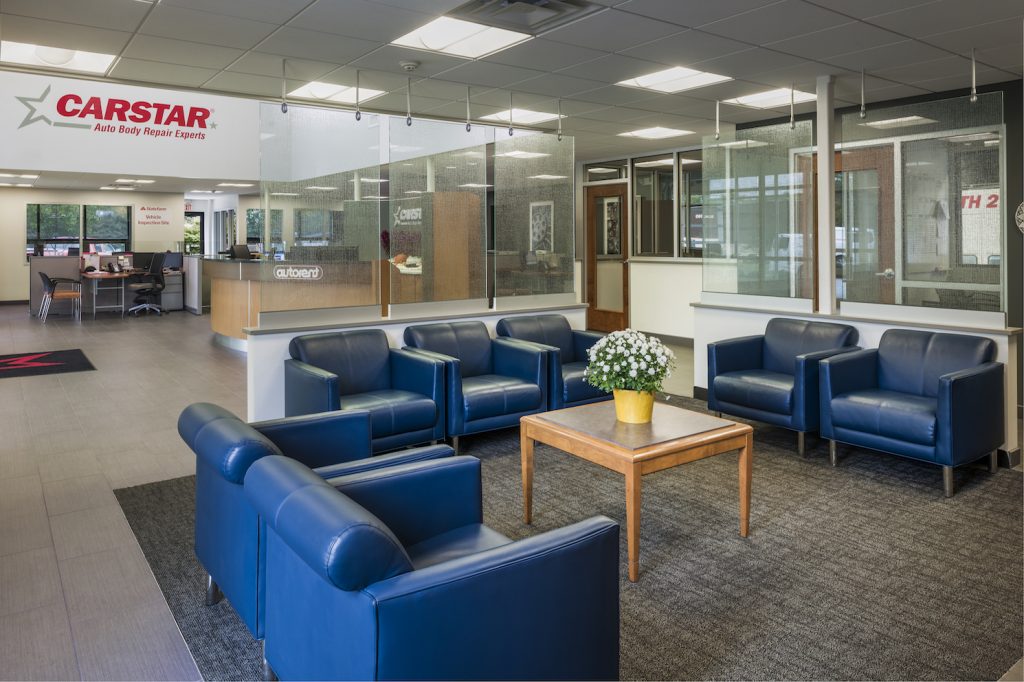 customer waiting area of Carstar auto dealership