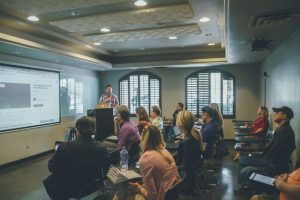 Example of a hybrid classroom setup in higher education