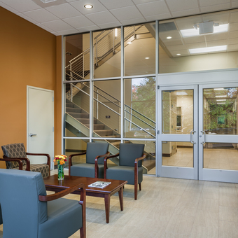 Quaker Valley Foods Open Floorplan utilizing design tactics for space planning.
