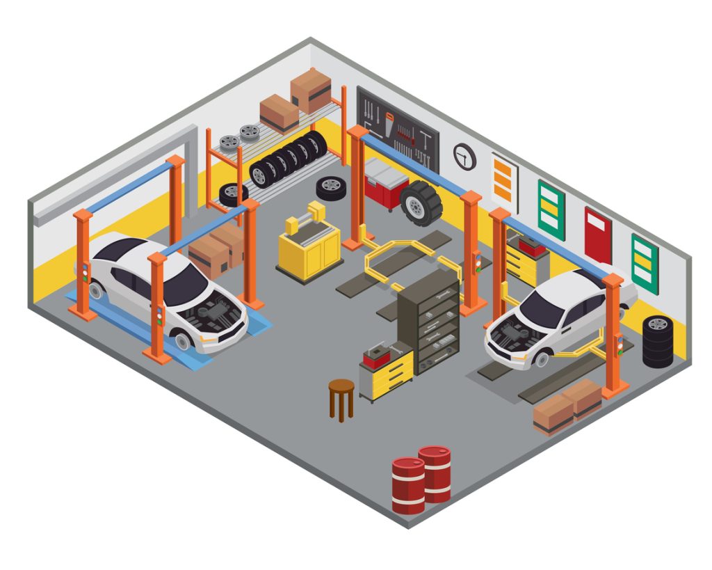 illustration of body shop layout plan near Philadelphia pennsylvania