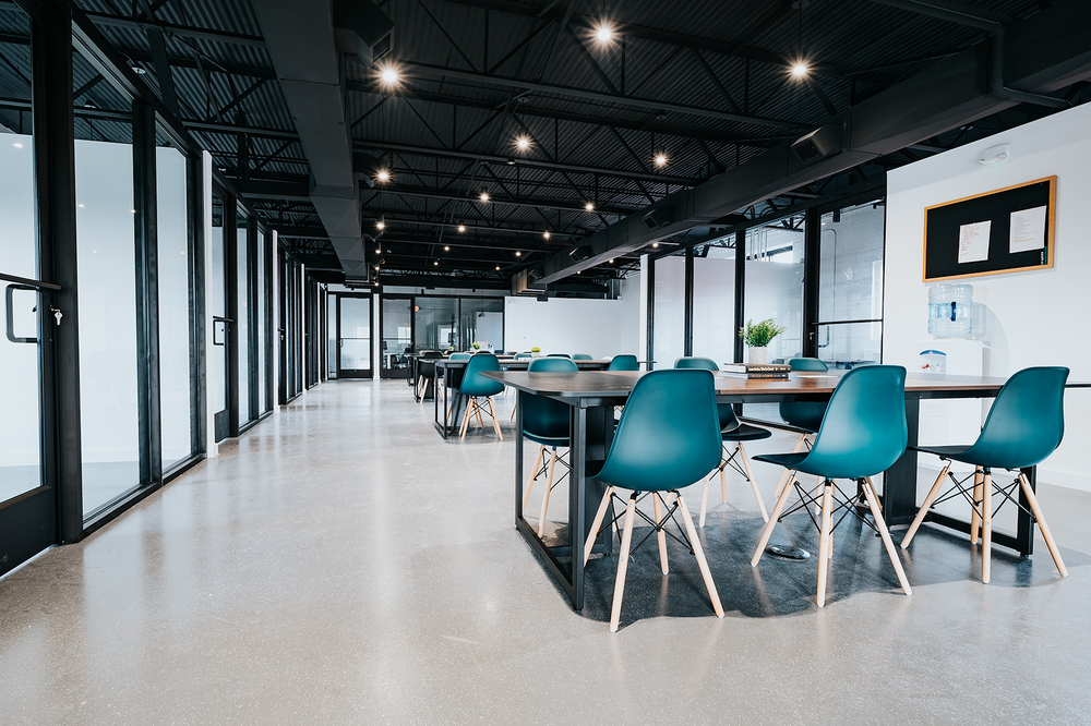 Modern second-story office space of Blu Bear Studios in Norristown, PA
